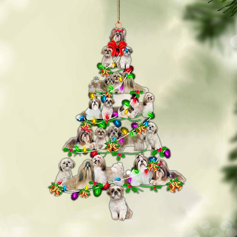 Shih Tzu-Christmas Tree Lights-Two Sided Ornament