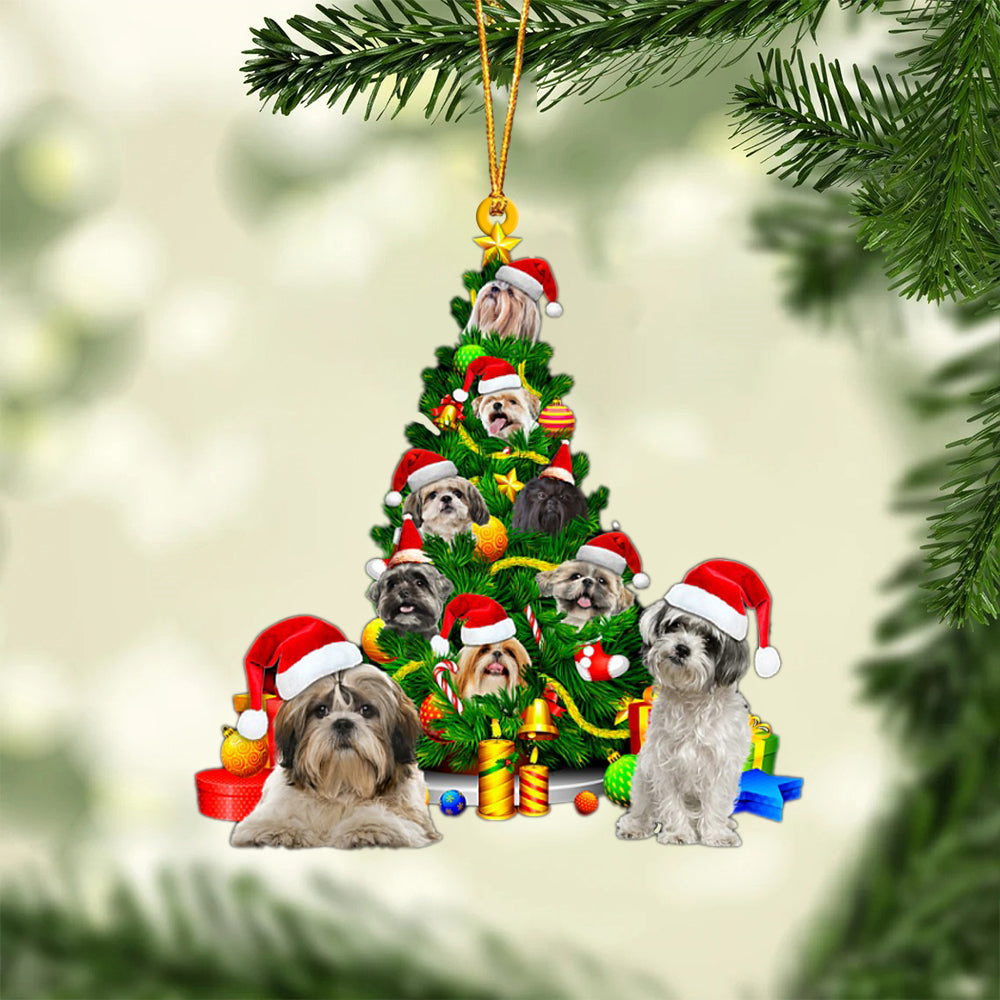 Shih Tzu-Xmas Tree&Dog-Two Sided Ornament