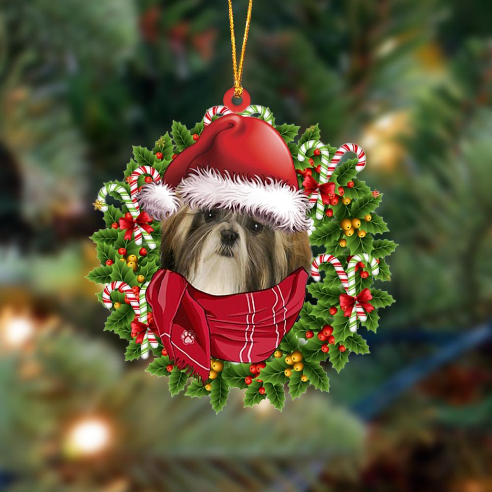 Shih Tzu 1-Xmas Bandana Hanging Ornament