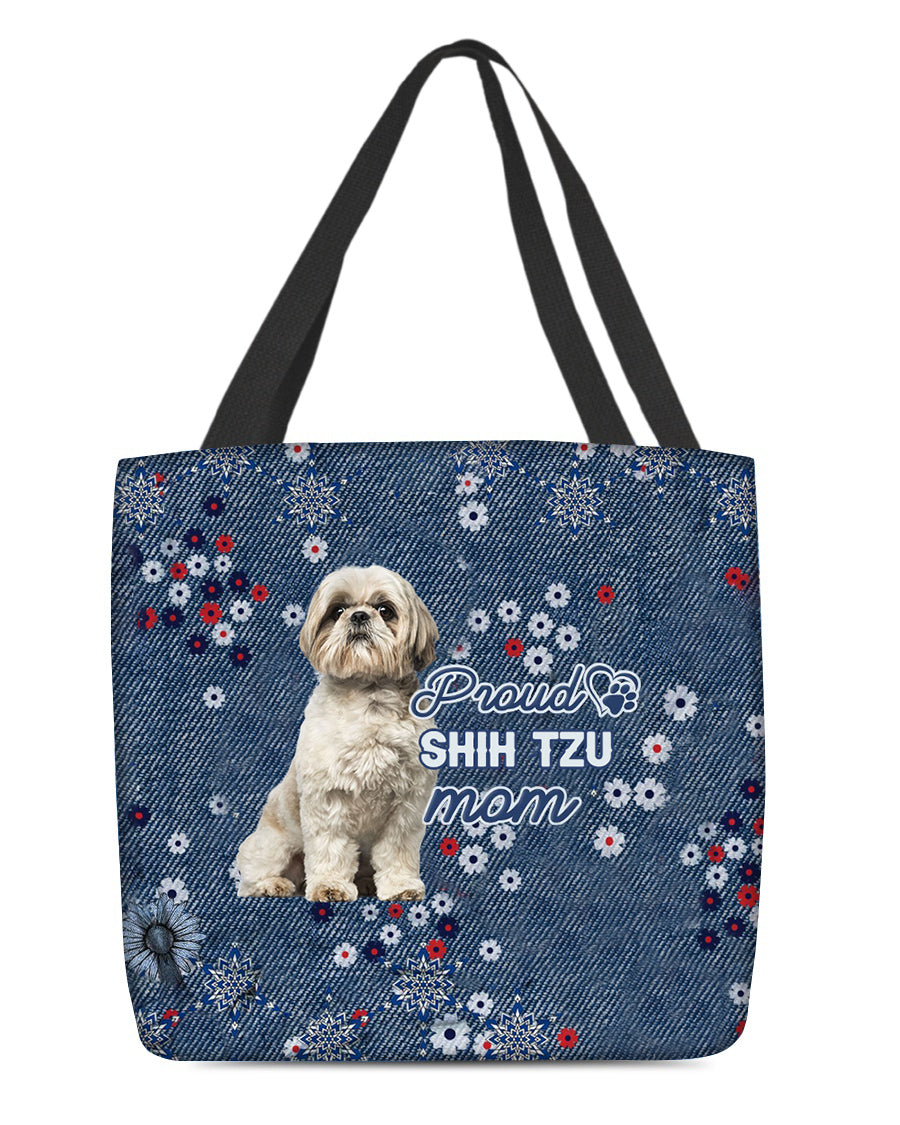 Shih Tzu 3 Pround Mom-Cloth Tote Bag