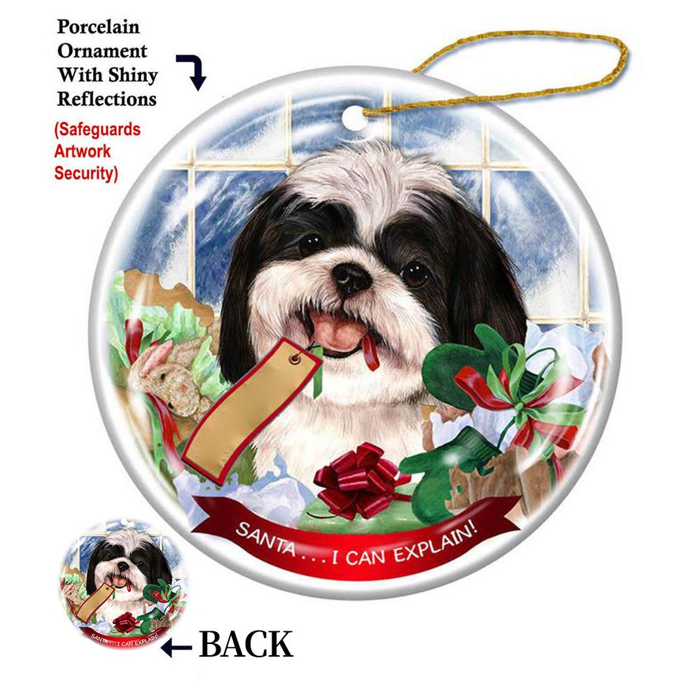Havanese Blk&amp;Wht Porcelain Hanging Ornament
