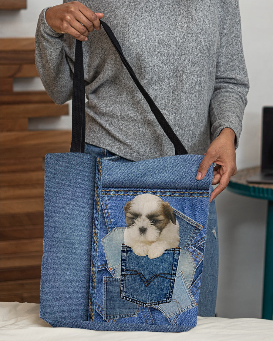 Shih Tzu1-in pocket2-Cloth Tote Bag