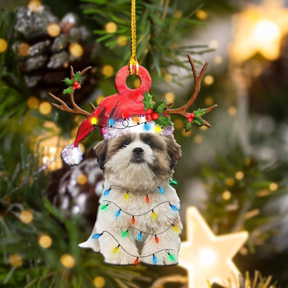 Shih Tzu Christmas Shape Ornament