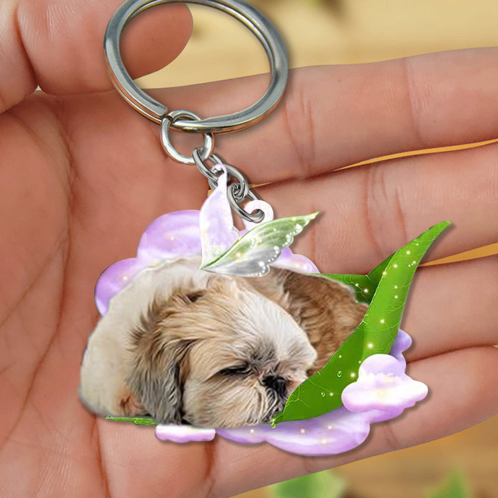 Shih tzu-Sleep On Fallen Leaves Flat Acrylic Keychain
