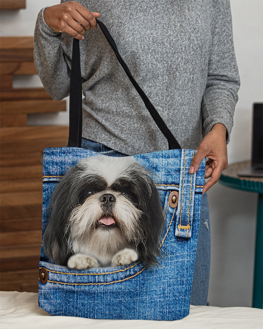 Shih tzu-in pocket-Cloth Tote Bag