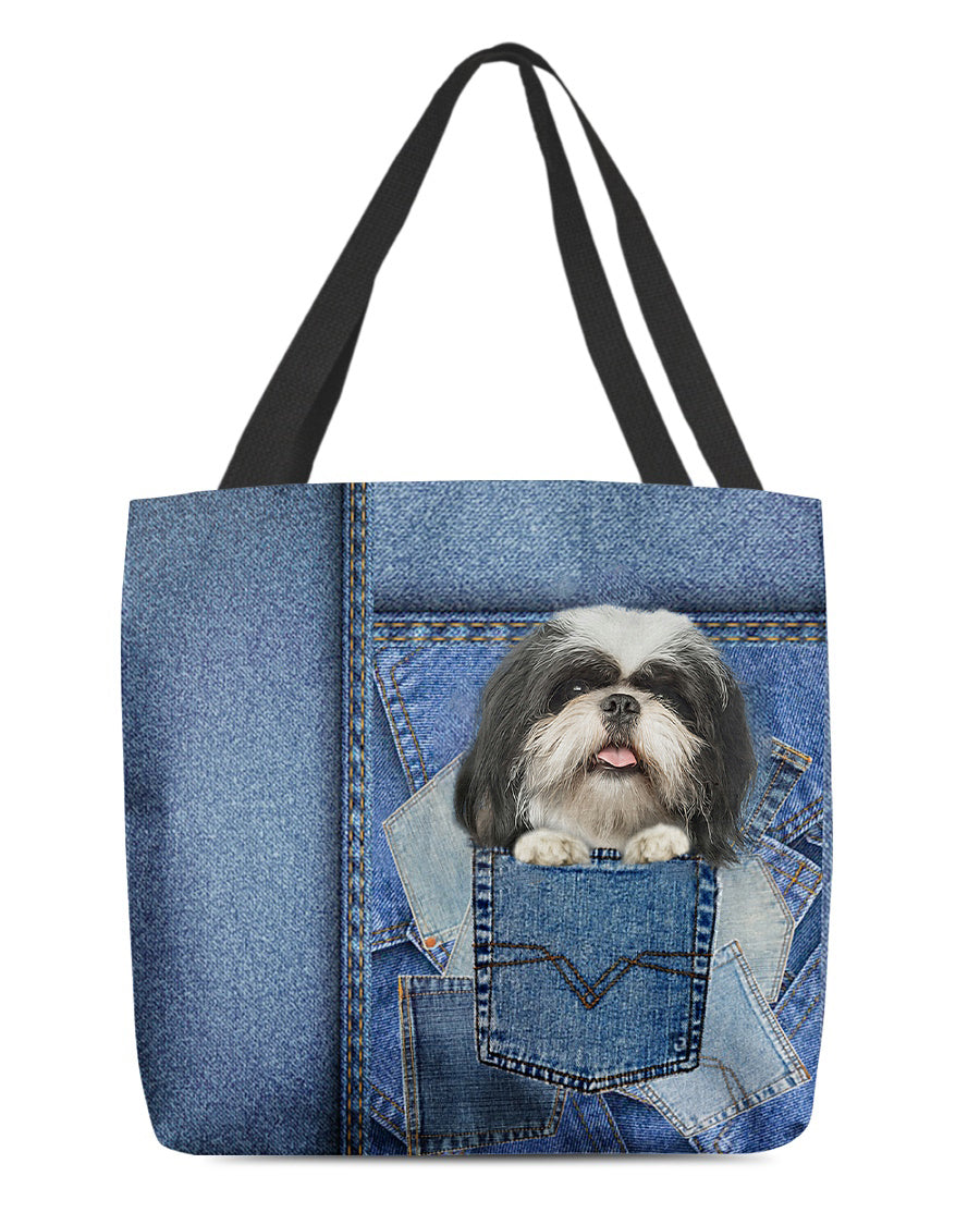 Shih tzu-in pocket2-Cloth Tote Bag