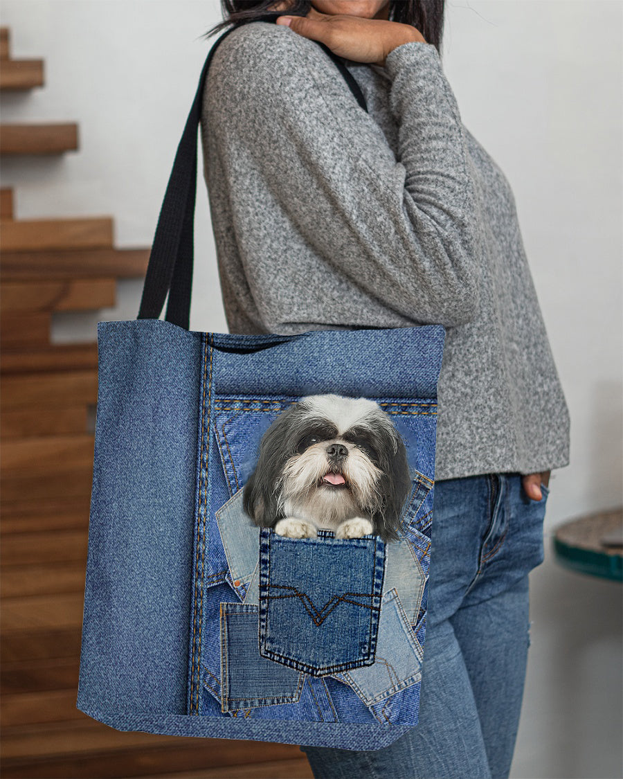 Shih tzu-in pocket2-Cloth Tote Bag