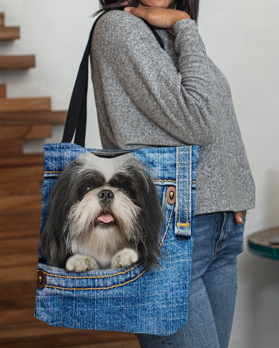 Shih tzu-in pocket-Cloth Tote Bag