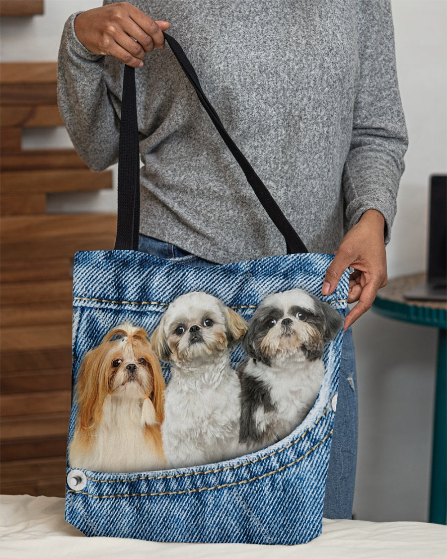 Shih tzu n3-in pocket-Cloth Tote Bag