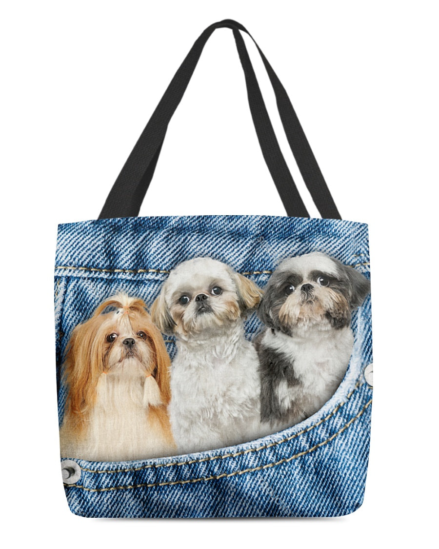 Shih tzu n3-in pocket-Cloth Tote Bag
