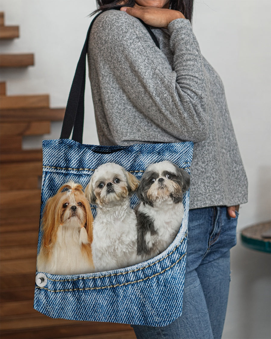 Shih tzu n3-in pocket-Cloth Tote Bag
