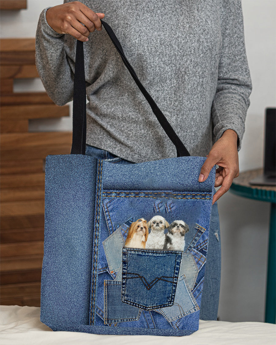 Shih tzu n3-in pocket2-Cloth Tote Bag