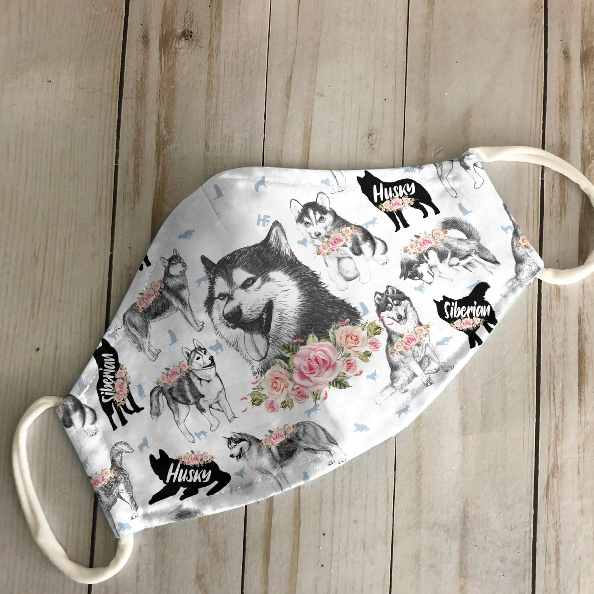Siberian Husky Floral Vintage EZ07 2606 Face Mask