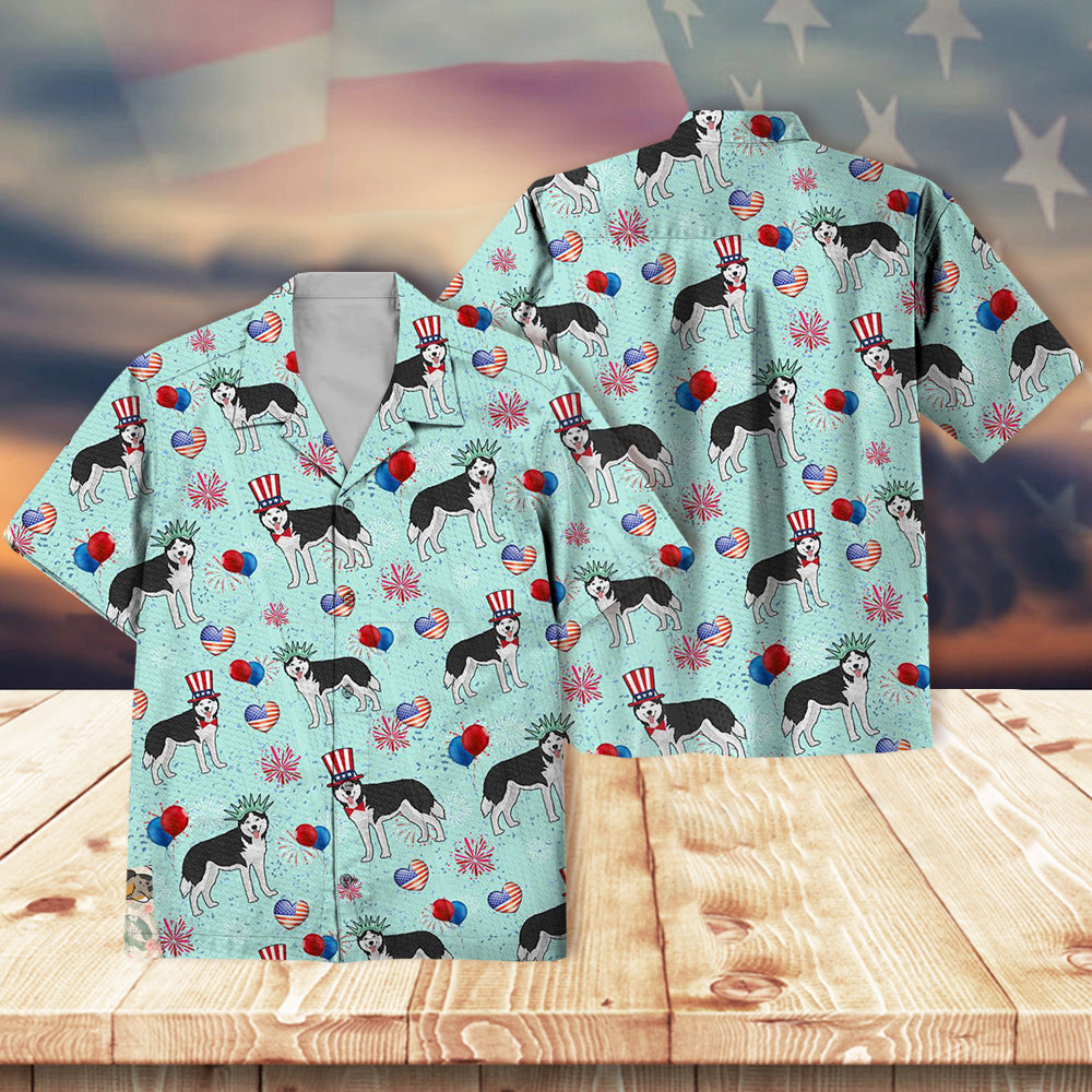 Siberian Husky Firework Independence Day Shirt