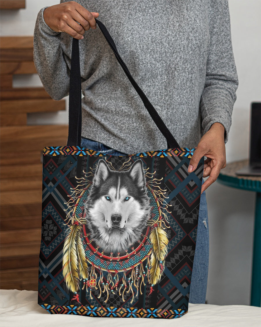 Siberian Husky  In Dreamcatcher Cloth Tote Bag