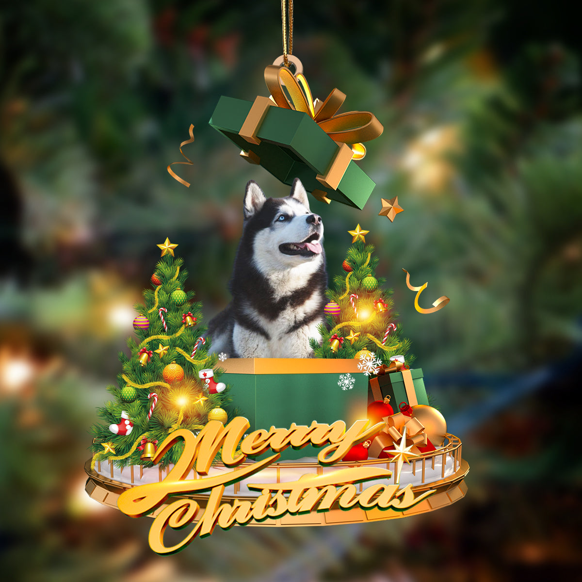 Siberian Husky-Christmas Gifts&amp;dogs Hanging Ornament
