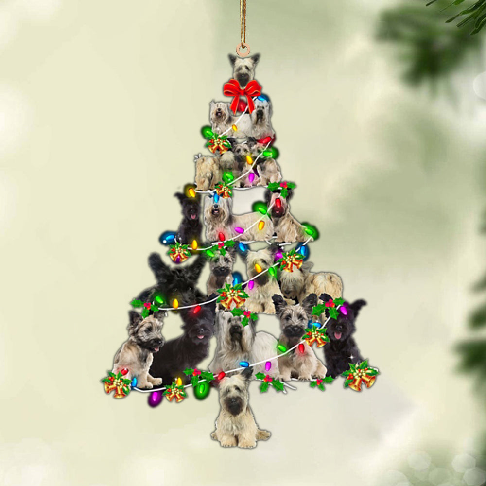 Skye Terrier-Christmas Tree Lights-Two Sided Ornament