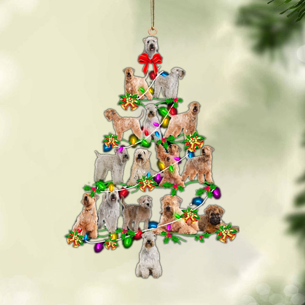 Soft Coated Wheaten Terrier-Christmas Tree Lights-Two Sided Ornament