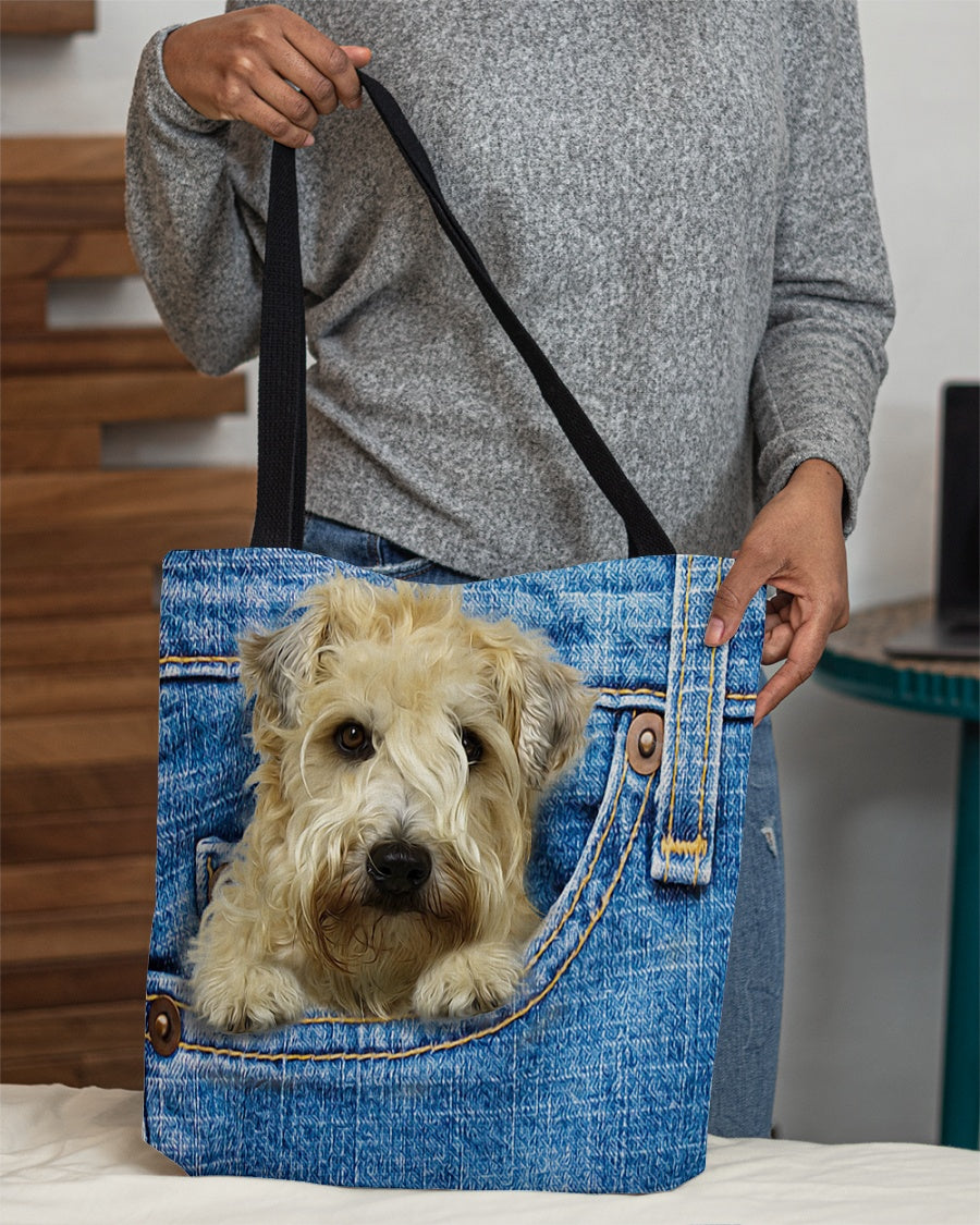 Soft Coated Wheaten Terrier-in pocket-Cloth Tote Bag