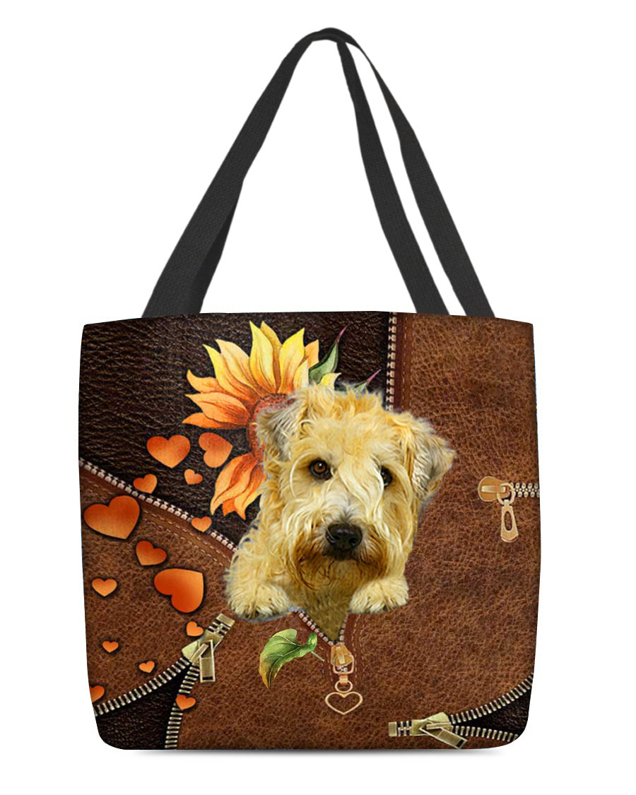 Soft Coated Wheaten Terrier-Sunflower&amp;zipper Cloth Tote Bag