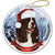 Springer Spaniel (Liver & White) Santa Hat Porcelain Christmas Ornament