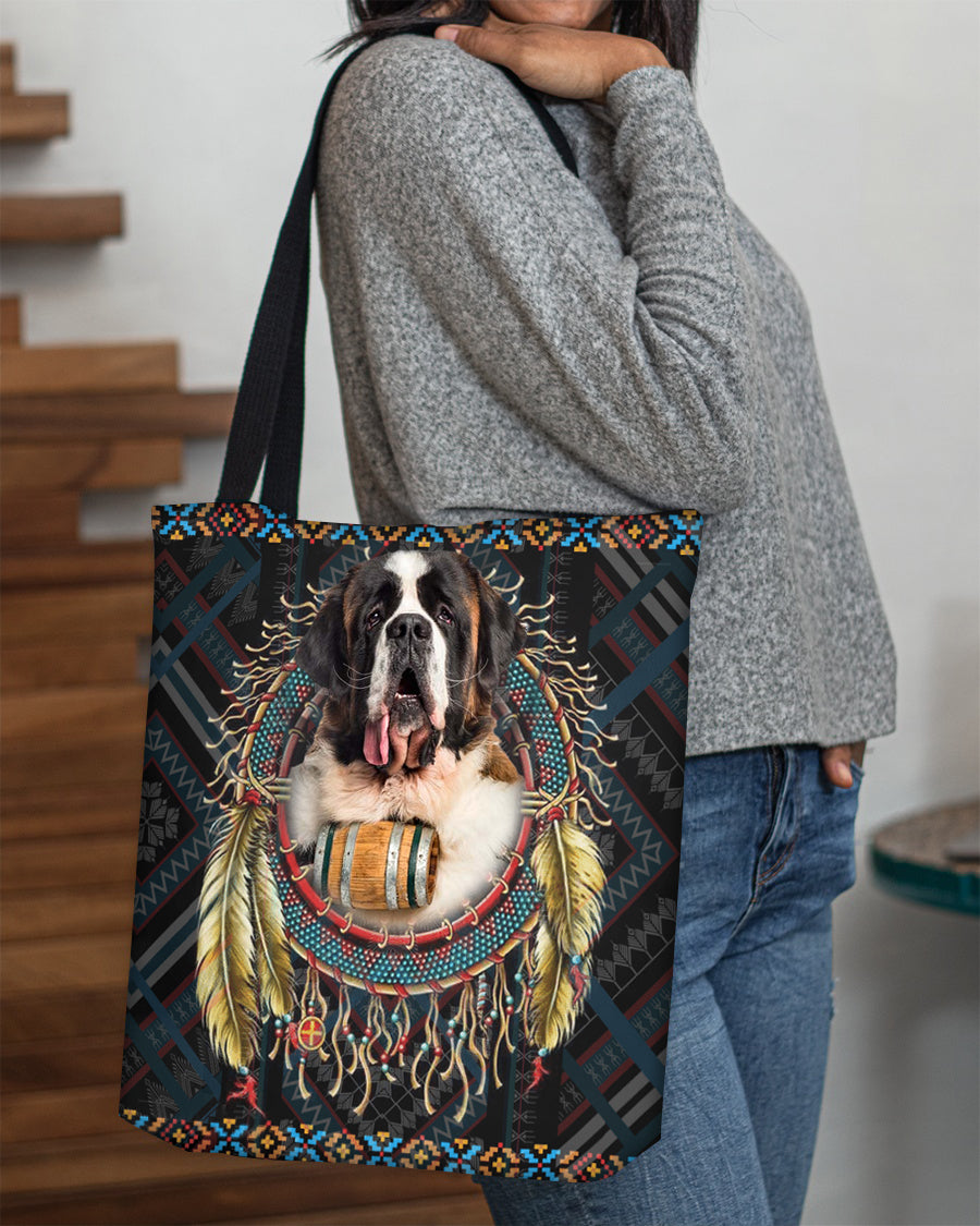 St Bernard  In Dreamcatcher Cloth Tote Bag