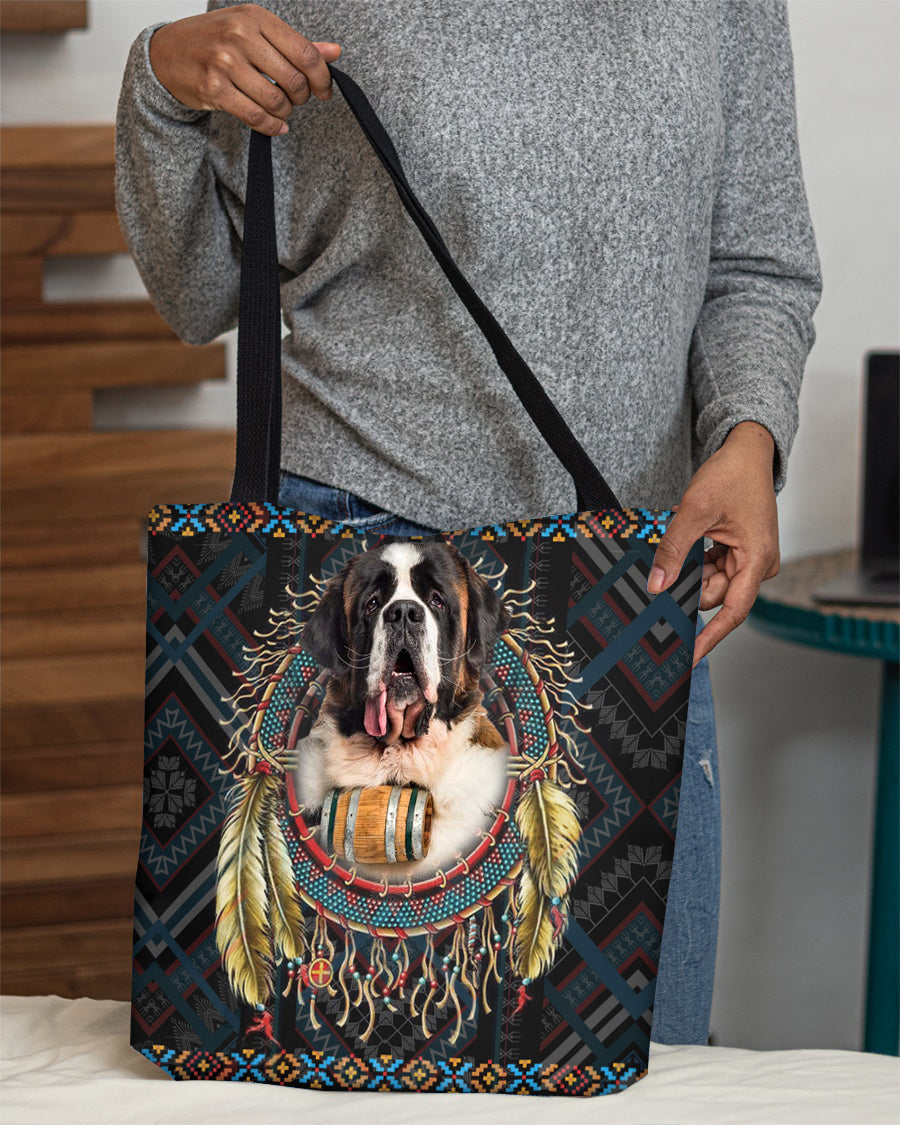 St Bernard  In Dreamcatcher Cloth Tote Bag