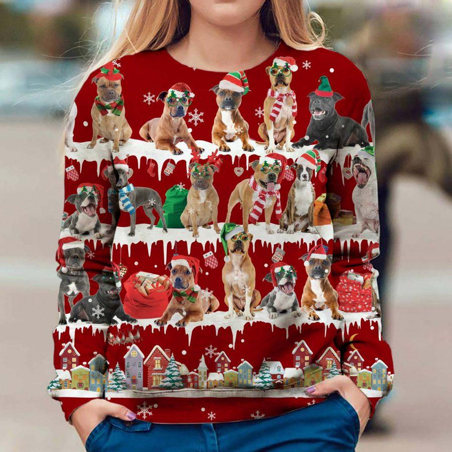 Staffordshire Bull Terrier - Snow Christmas - Premium Sweatshirt