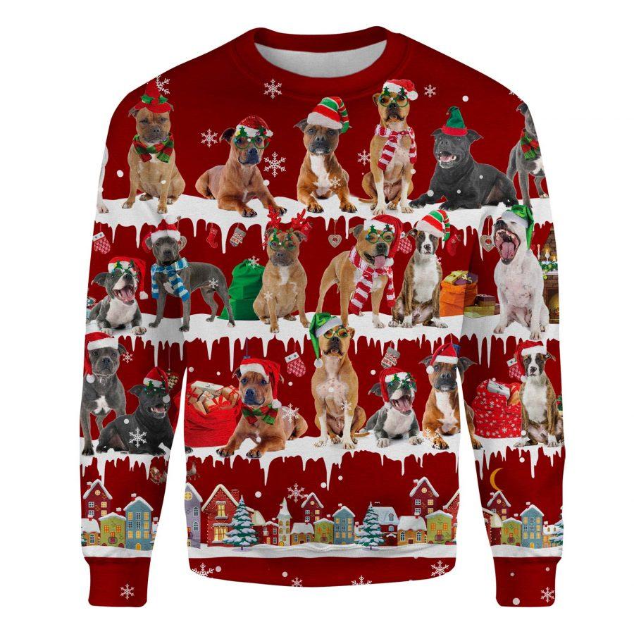 Staffordshire Bull Terrier - Snow Christmas - Premium Sweatshirt