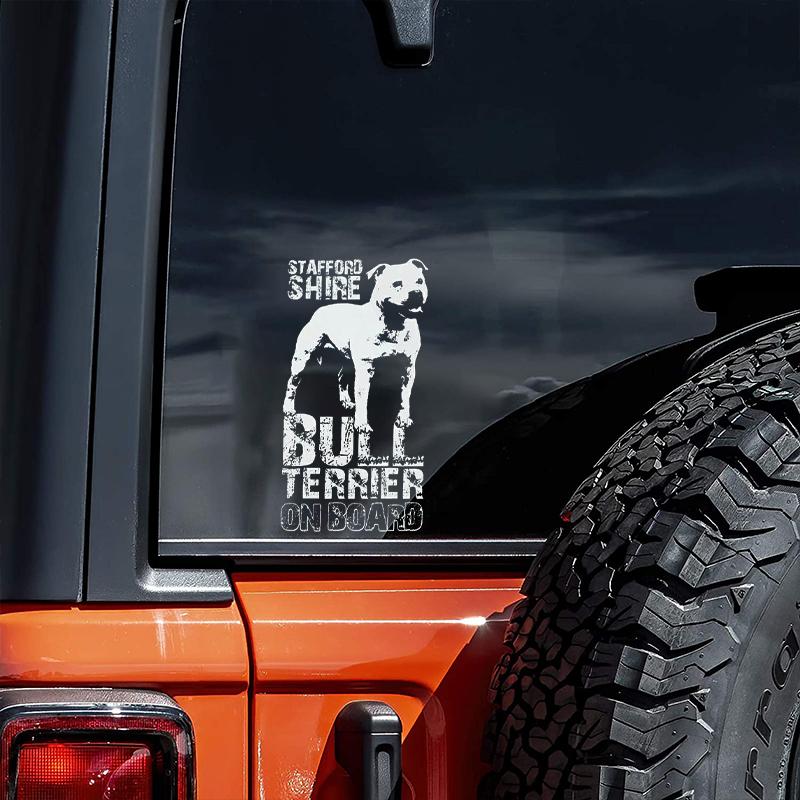 Staffordshire Bull Terrier on Board-Car Window Sticker-Dog Sign Decal