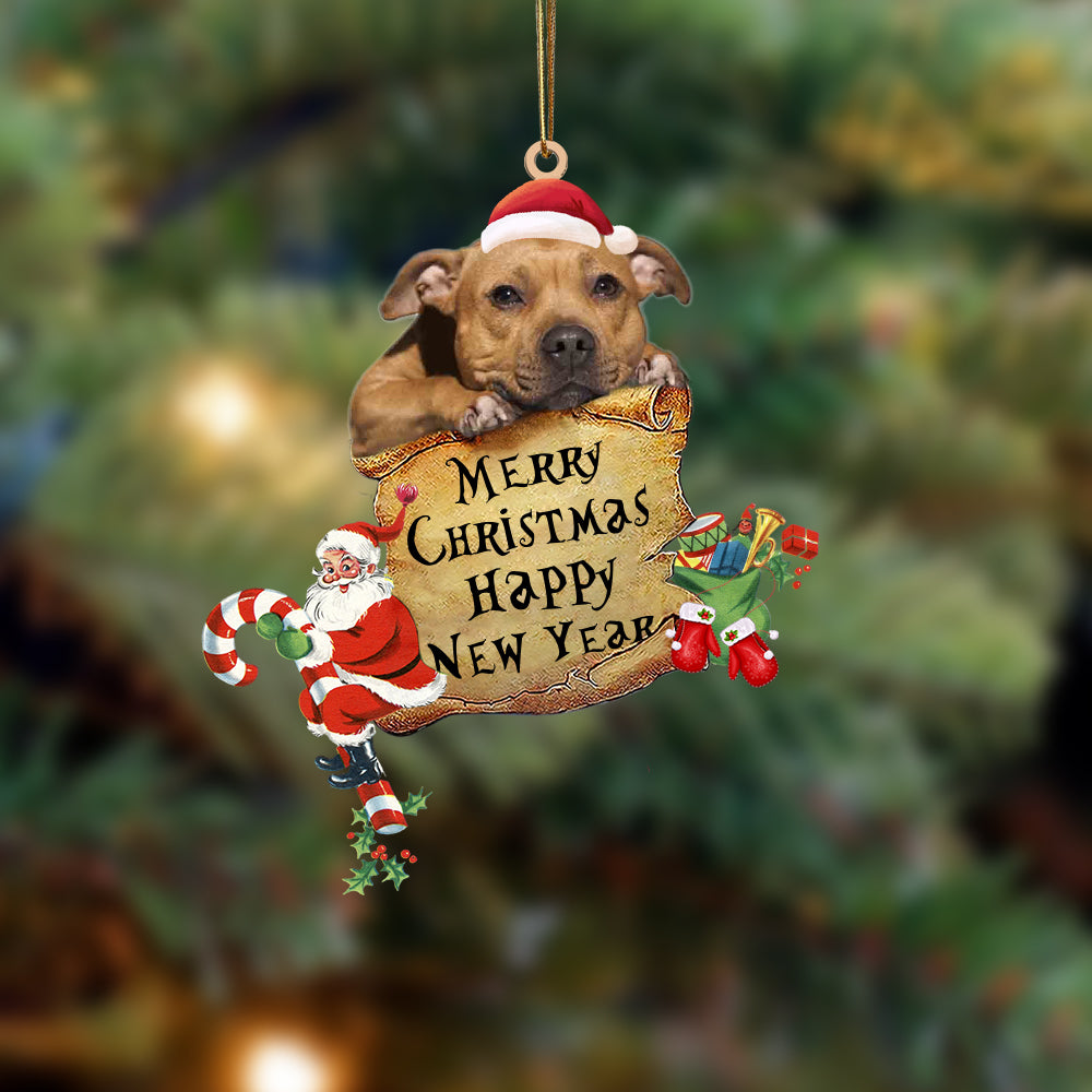 Staffordshire Bull Terrier-Christams &amp; New Year Two Sided Ornament