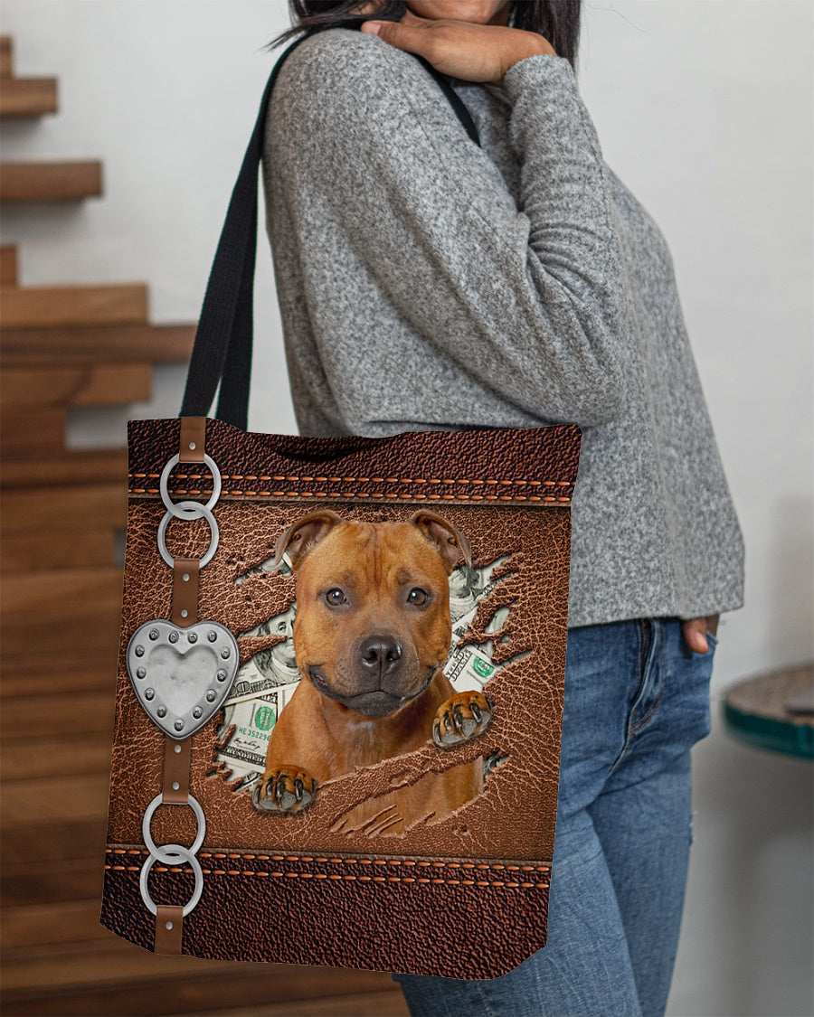 Staffordshire Bull Terrier-Let Me Go Out -Cloth Tote Bag