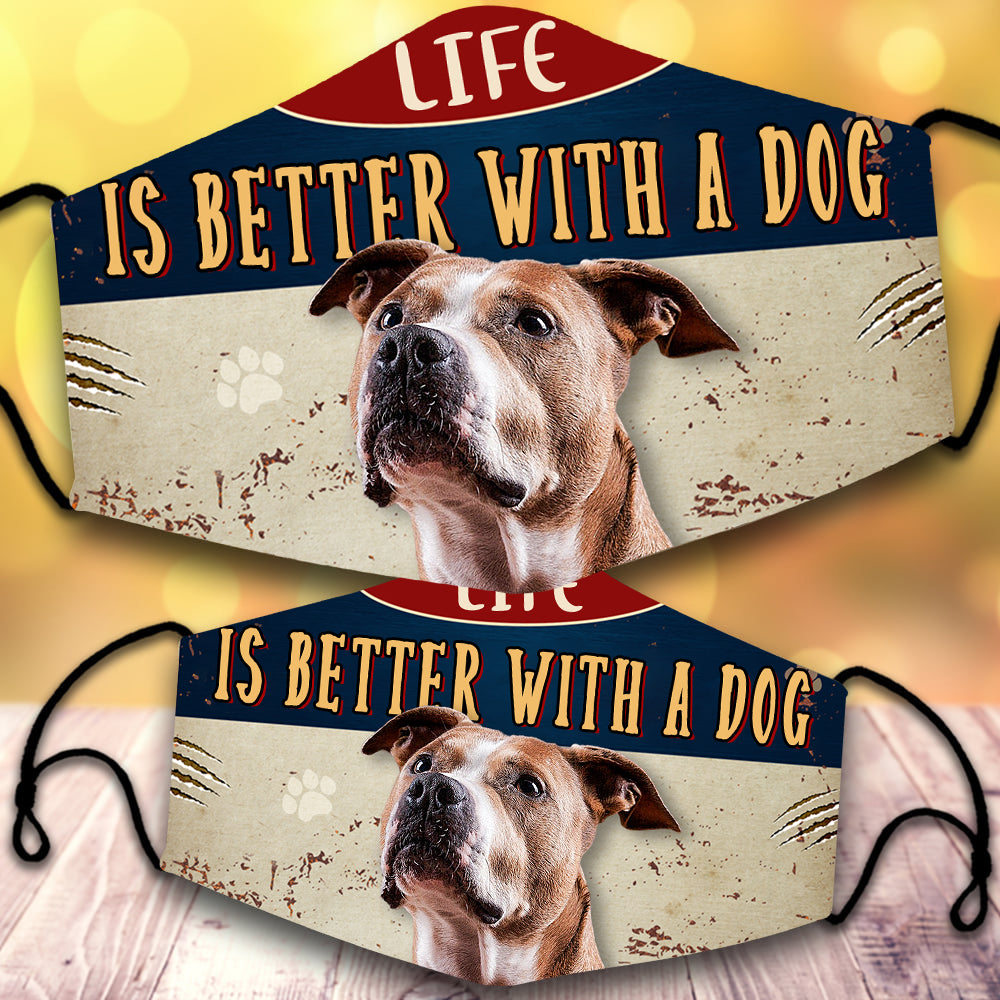 Staffordshire Bull Terrier 2-Life Is Better With A Dog-Veil