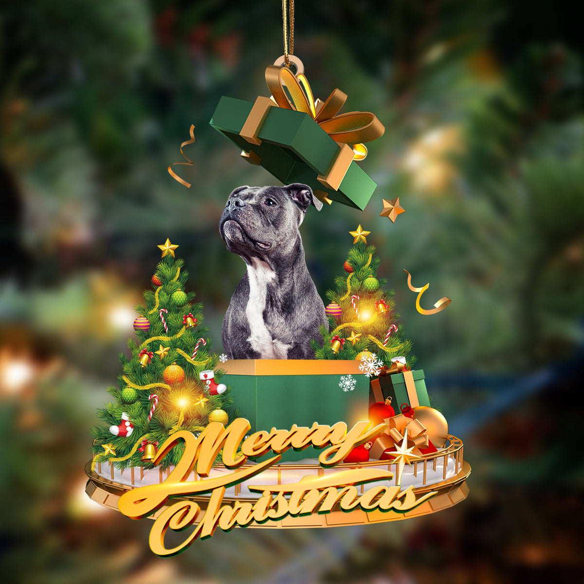 Staffordshire Bull Terrier -Christmas Gifts&amp;dogs Hanging Ornament