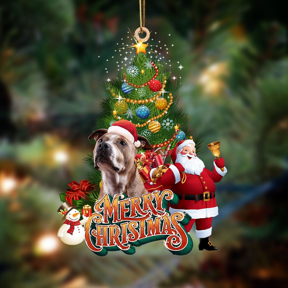 Staffordshire Bullterrier Aiko-Christmas Tree&amp;Dog Hanging Ornament