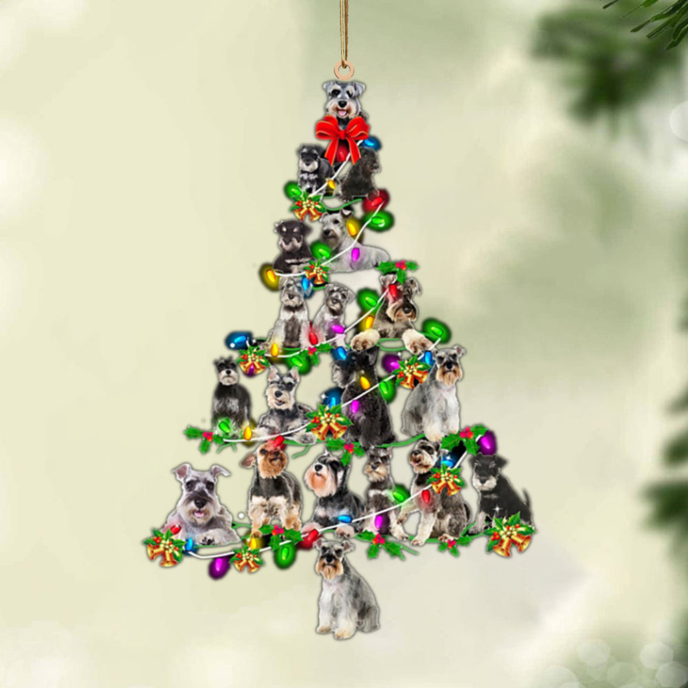 Standard Schnauzer-Christmas Tree Lights-Two Sided Ornament