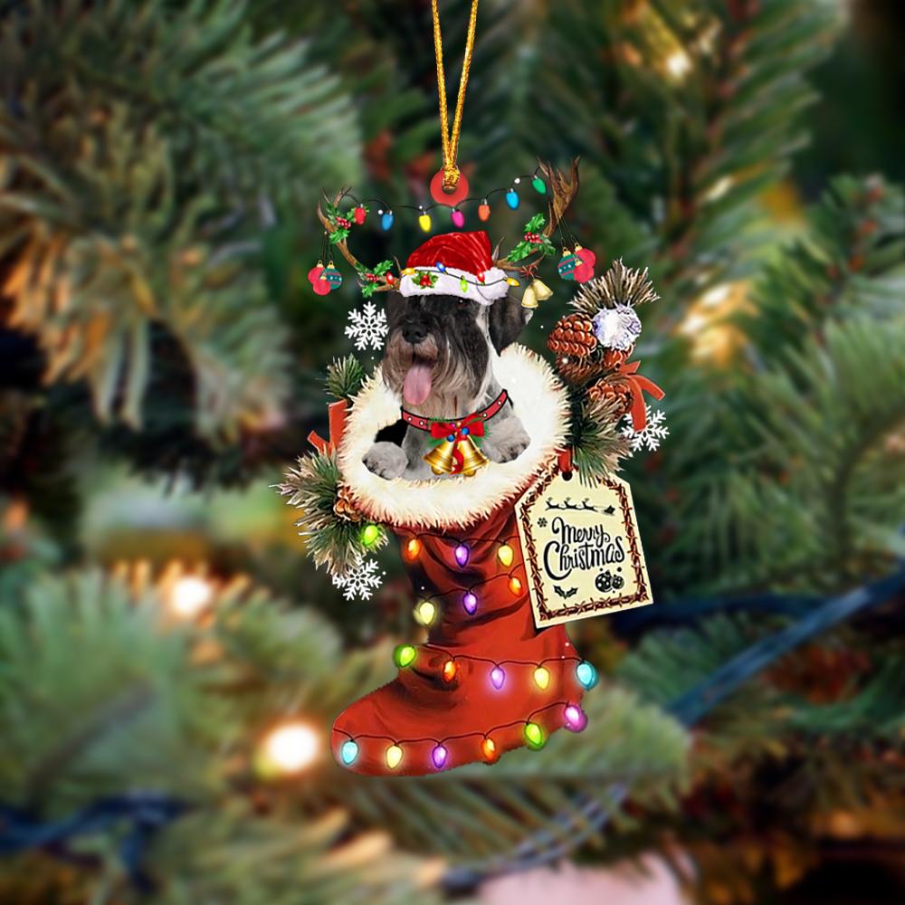 Standard Schnauzer-Xmas Boot-Two Sided Ornament