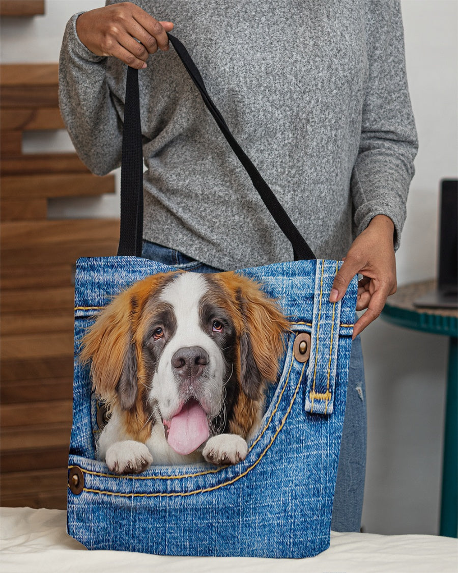 St bernard-in pocket-Cloth Tote Bag
