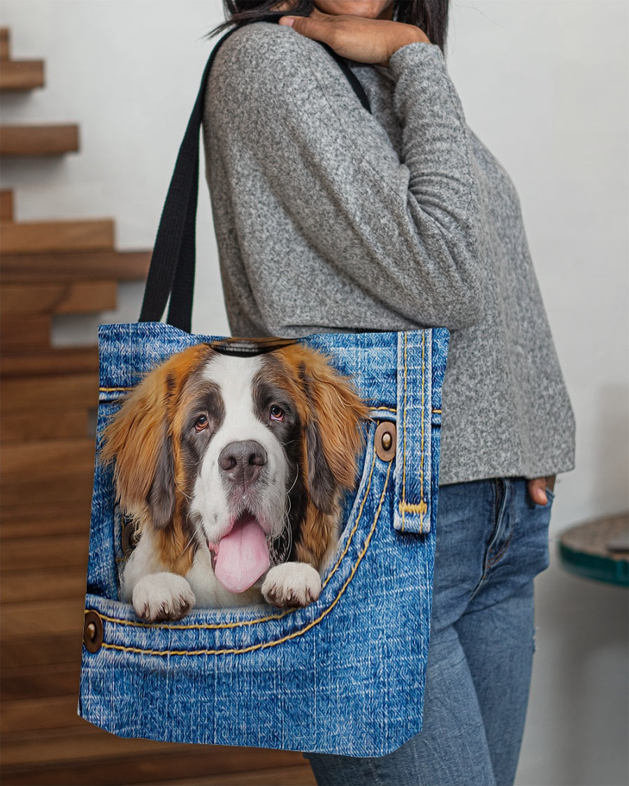 St bernard-in pocket-Cloth Tote Bag