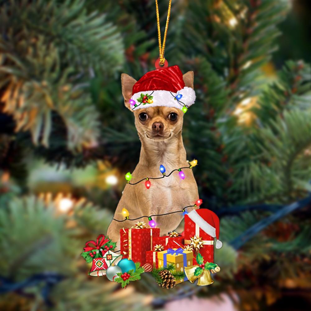 TAN Chihuahua 1-Dog Be Christmas Tree Hanging Ornament