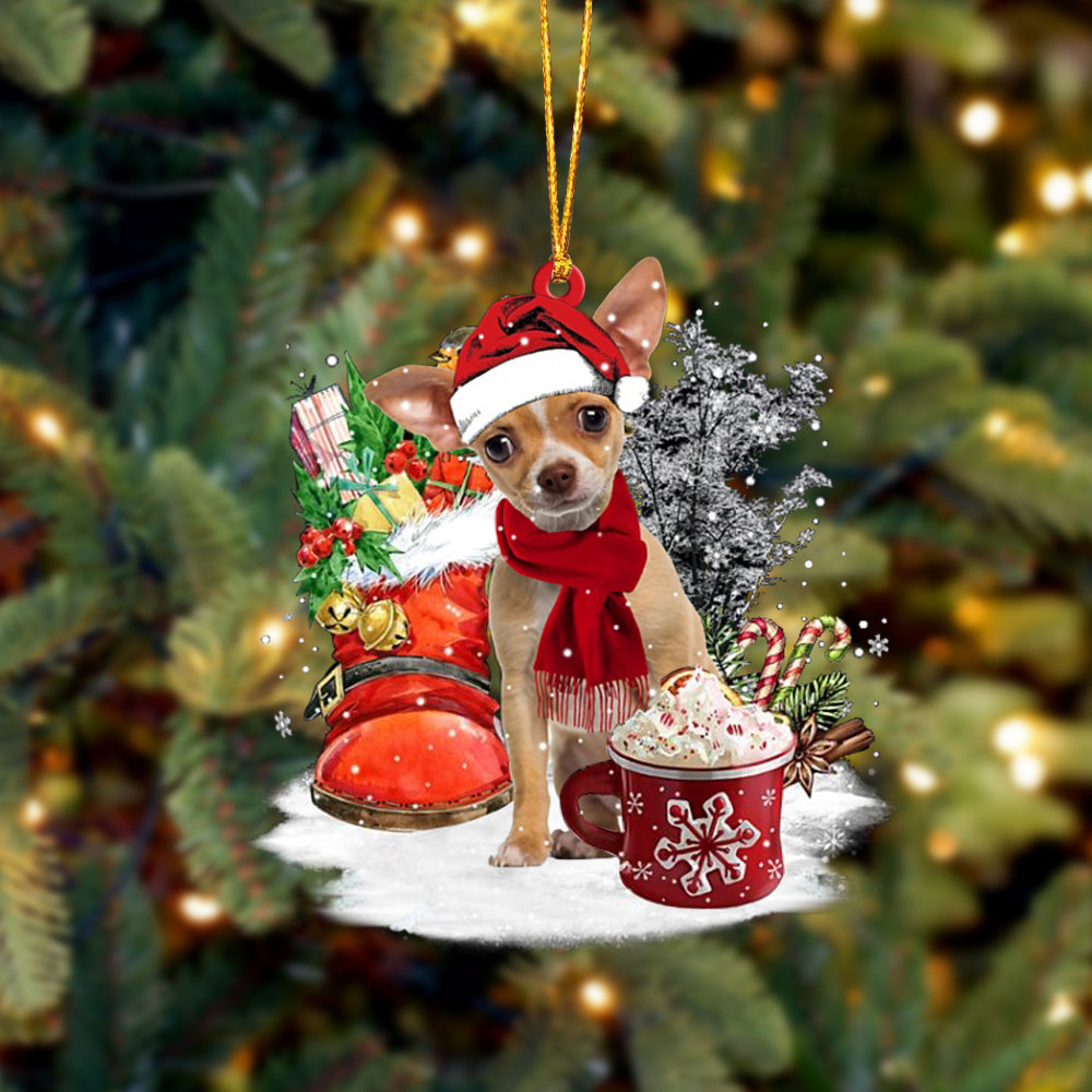 TAN Chihuahua 2-Winter Cup-Two Sided Ornament