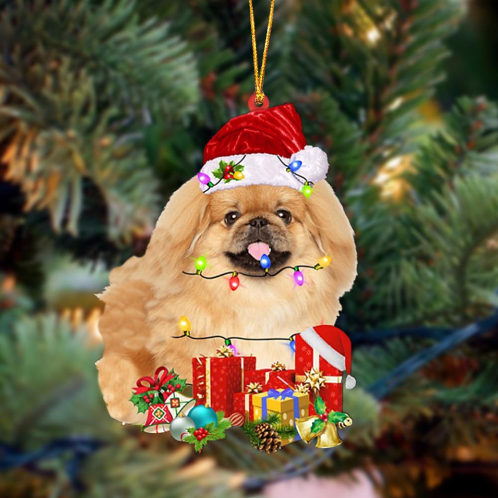 TAN Pekingese-Dog Be Christmas Tree Hanging Ornament