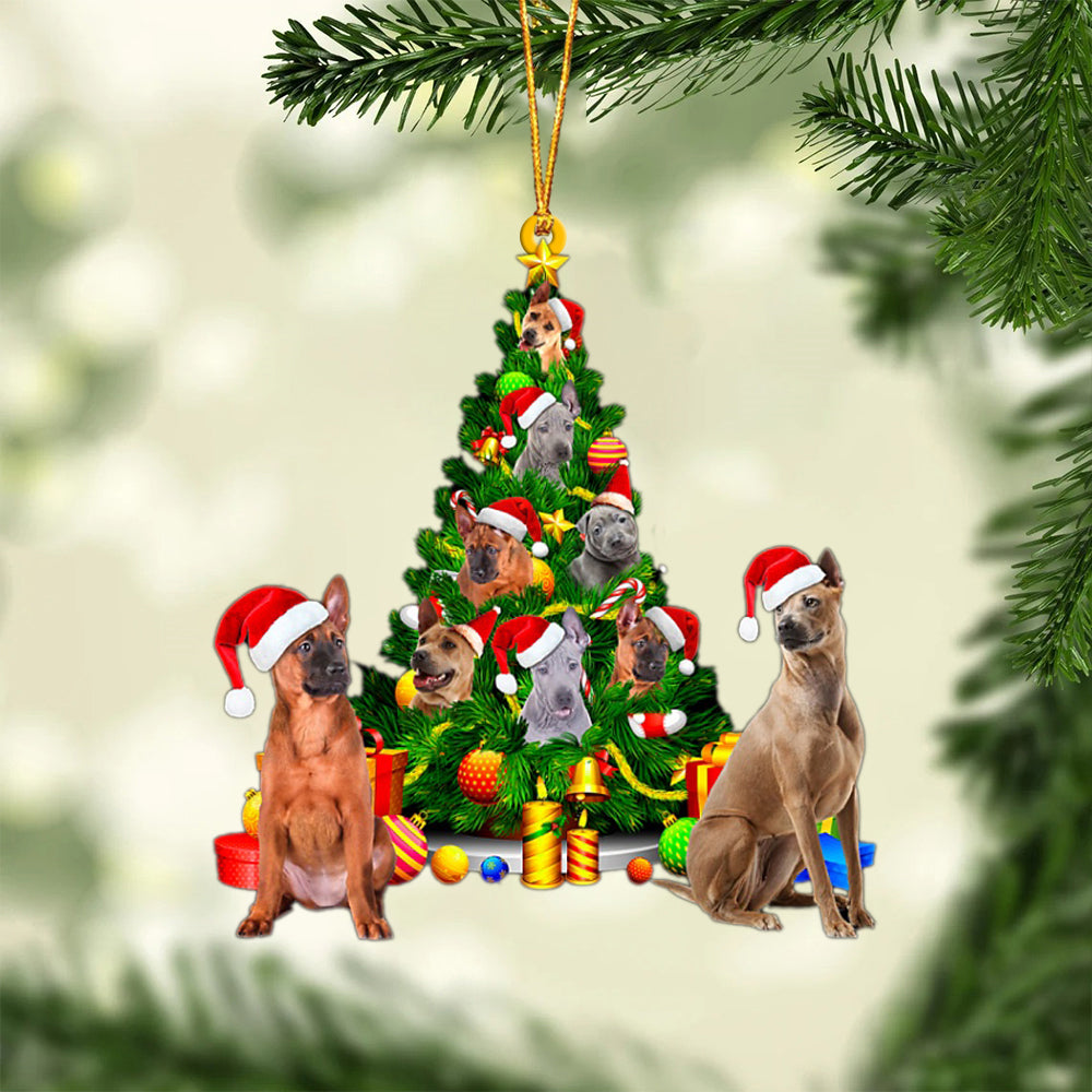 Thai Ridgeback-Xmas Tree&Dog-Two Sided Ornament