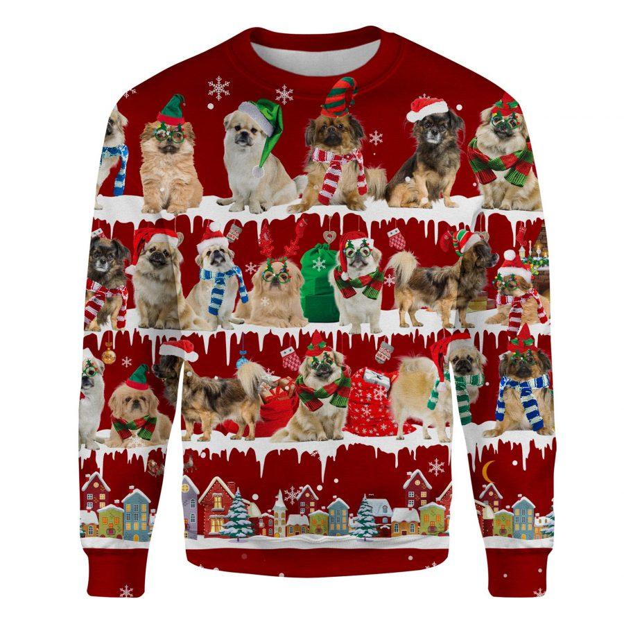 Tibetan Spaniel - Snow Christmas - Premium Sweatshirt