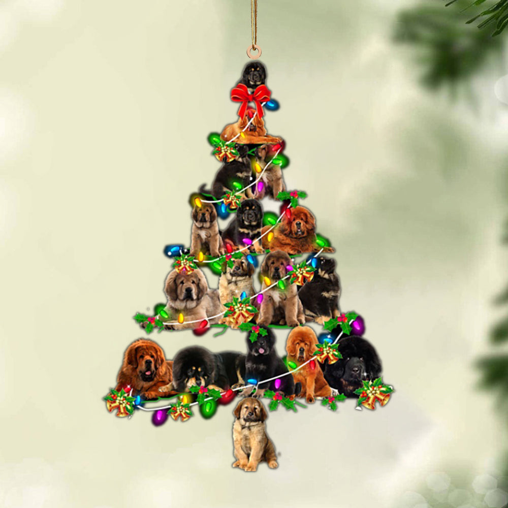 Tibetan Mastiff-Christmas Tree Lights-Two Sided Ornament