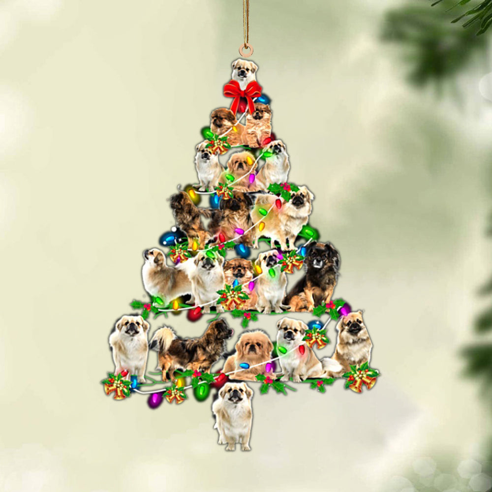 Tibetan Spaniel 1-Christmas Tree Lights-Two Sided Ornament