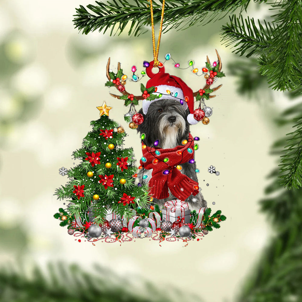 Tibetan Terrier-Reindeer Christmas-Two Sided Ornament