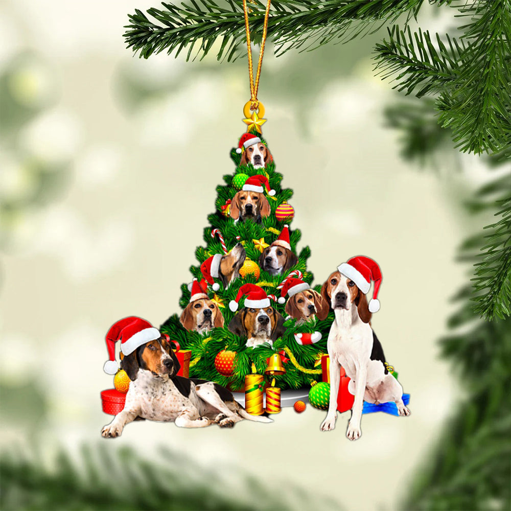 Treeing Walker Coonhound-Xmas Tree&Dog-Two Sided Ornament