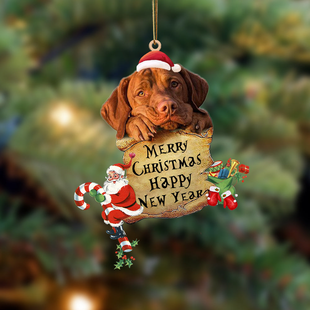 Vizsla-Christams &amp; New Year Two Sided Ornament