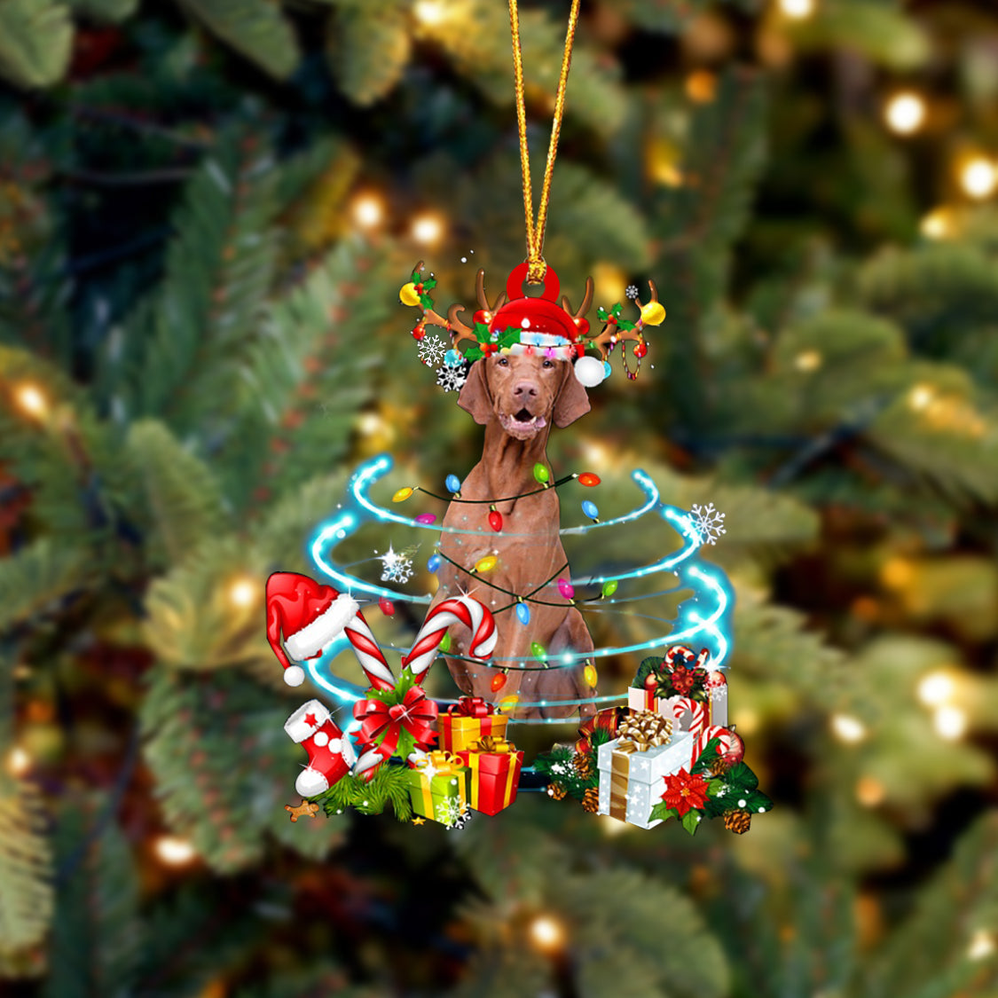 Vizsla-Christmas Candy&amp;Gift-Two Sided Ornament
